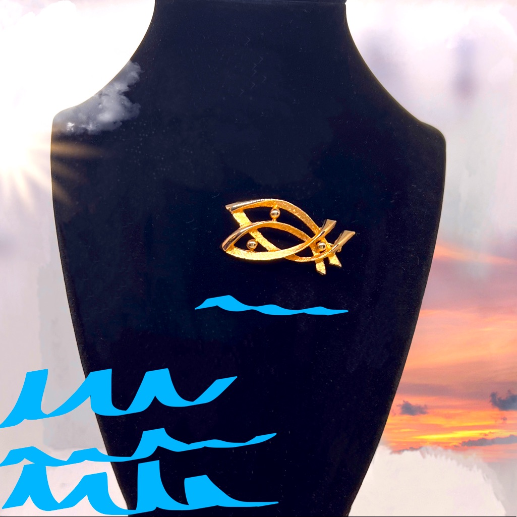 Vintage “Hedy” Gold Filled Ichthys Christian Fish Symbol Icon